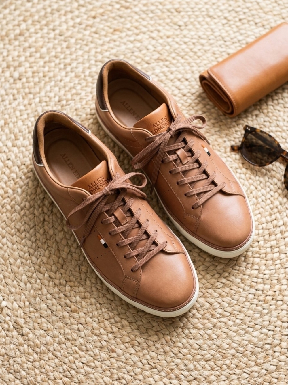 Allen Edmonds Alpha Lace-up Sneaker Tan Leather Size 11.5 D